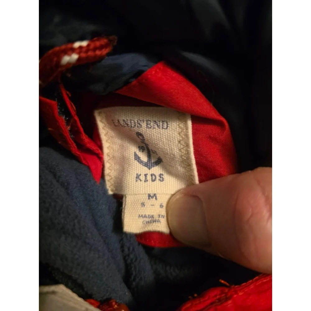 Kids Lands' End Red Winter Coat Size N 6/7)
